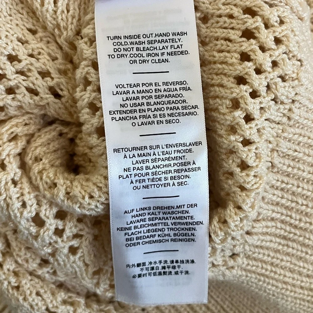 7 FOR ALL MANKIND | Ruffle Neck Long Sleeve Sweater in Heather Oatmeal | Size M